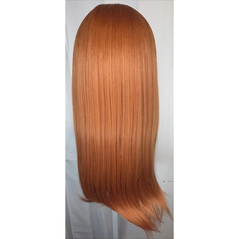 Ginger Orange Lace Front Wig Long Straight Synthetic | Women Party Daily Wear